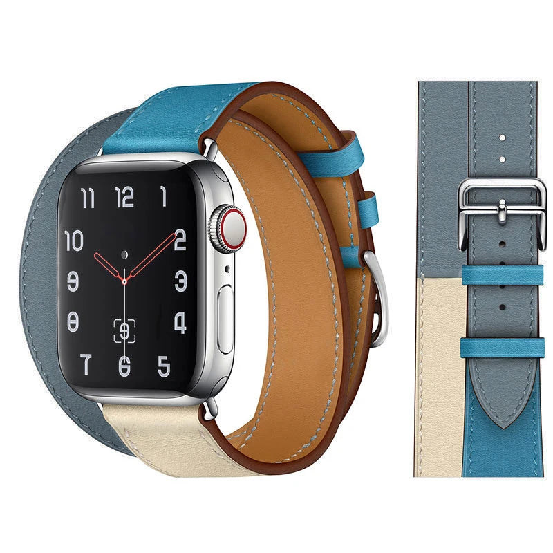 Genuine Leather Bracelet Strap For Apple Watch Band 45mm 49mm 41mm 44mm 42mm 40mm band iWatch Ultra/2 10 42/46mm 9 8 7 6 5 4 SE
